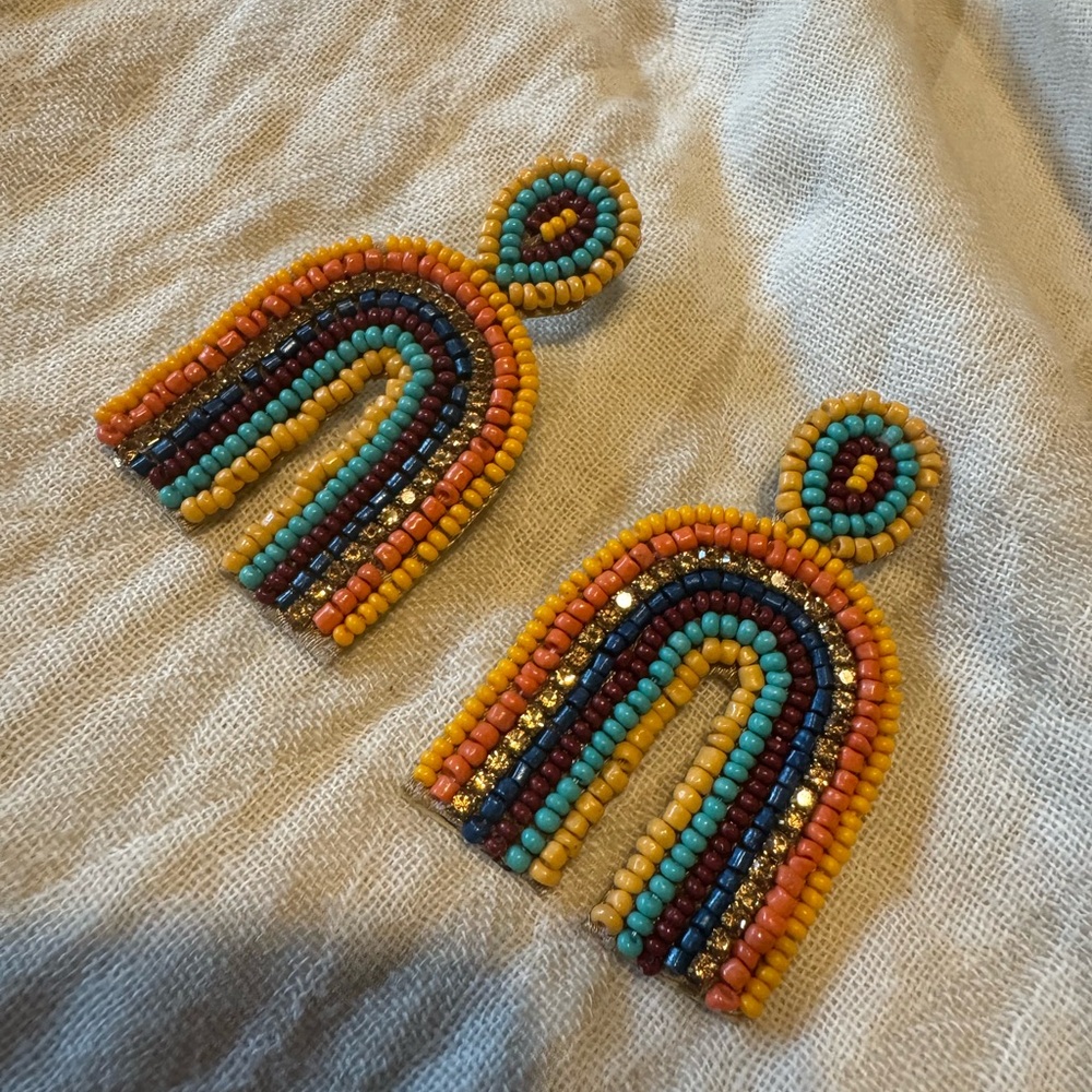 Rainbow Arch Beaded Earrings